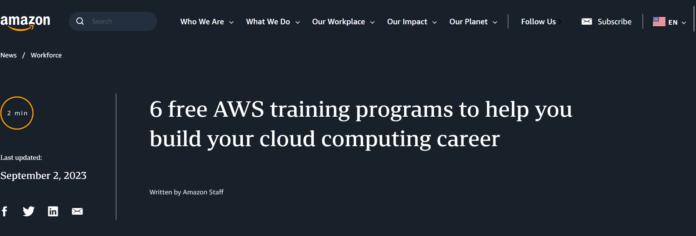 6 Free AWS Training Programs to Help You Build Your Cloud Computing Career